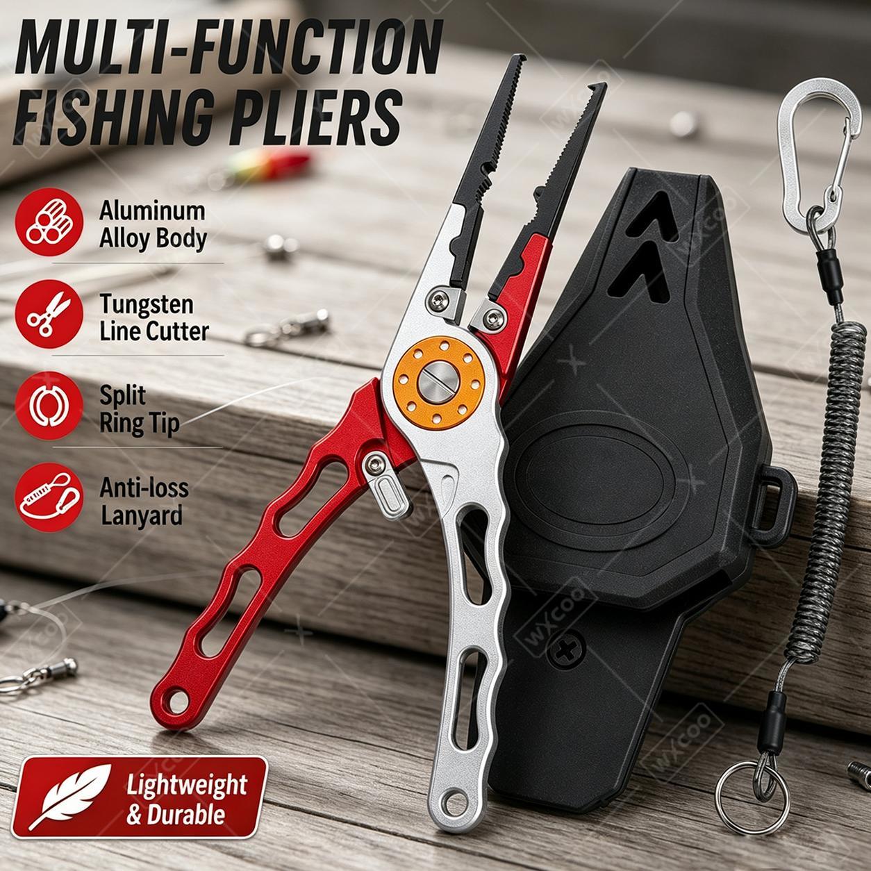 Fishing Hook Sharpener - WXCOO Ayrık Halka Pense, Kancası Çıkarma